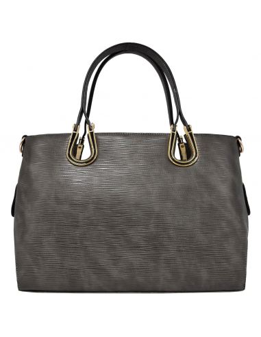 Grand sac à main cabas rigide effet épi strié