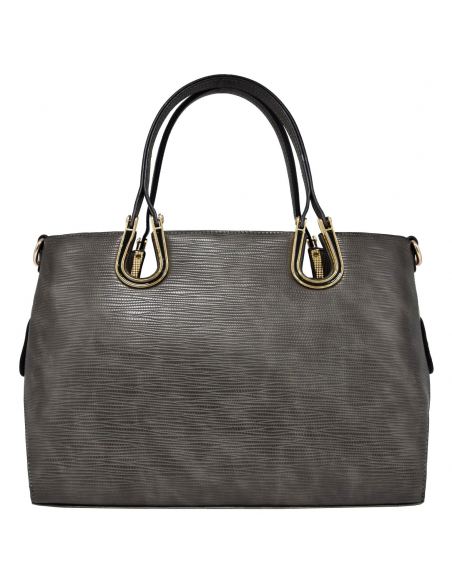 Grand sac à main cabas rigide effet épi strié