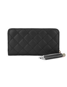 Portefeuille Porte-monnaie Cuir Matelassé Motif Damier Porte Cartes 2