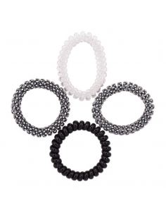 Lot de 4 élastiques noir et blanc 2