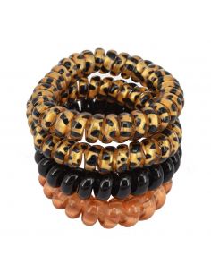 Lot de 4 élastiques ressort marron léopard