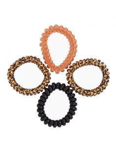Lot de 4 élastiques ressort marron léopard 2