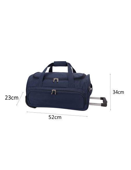 Valise Souple David Jones à Roulettes - Grande Taille 120L (76x38.5x41.5 Cm) - Toile Polyester 600D Résistante - Cabine Aussi Disponible
