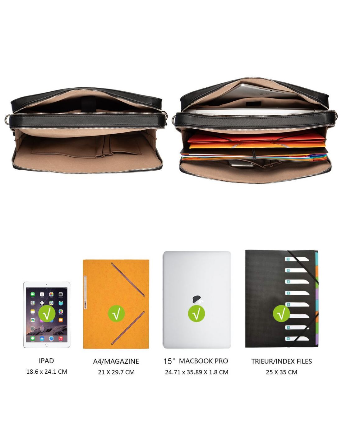 Sacoche Professionnelle Homme En Nylon - Format A4, Grande Capacité - Pour Ordinateur Portable Et Documents