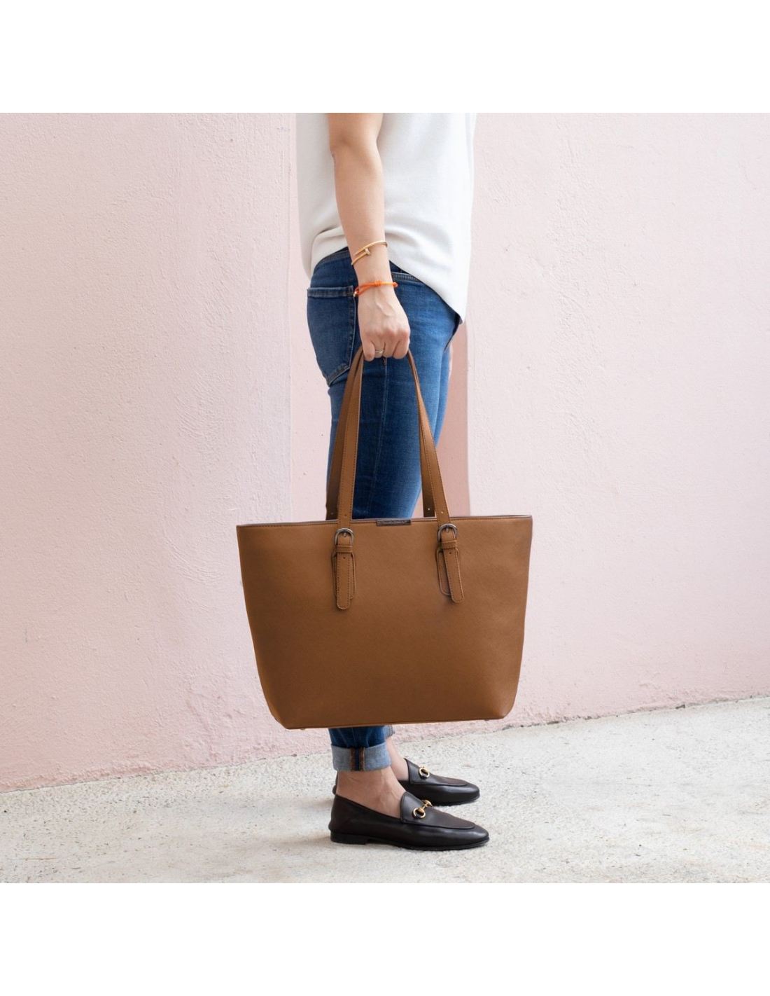 Sac Cabas Femme Grand Format David Jones – Similicuir PU, Bandoulière Ajustable, Format A4, Shopping/travail