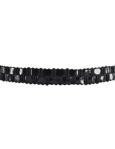Bandeau élastique headband damier noir