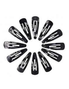 Lot de 10 barrettes clic-clac noir