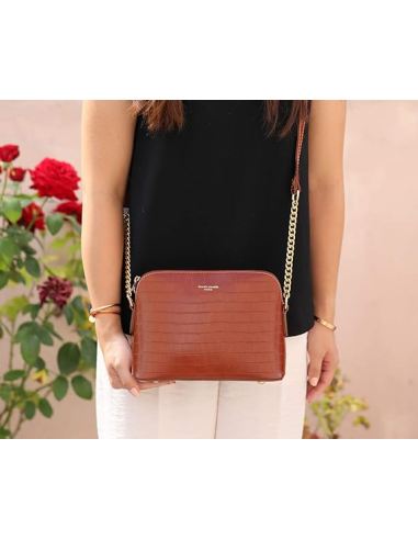 Mini Sac Bandoulière Cuir Crocodile Ajustable Voyage Sac Main Femme RAVUO - Cuir Crocodile Bandoulière Ajustable Sac Ravuo 26cm